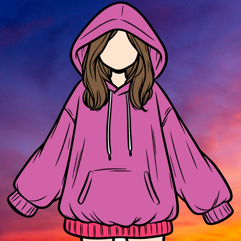 girl in oversized hoodie