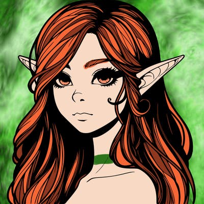 elf girl realistic dark fantasy