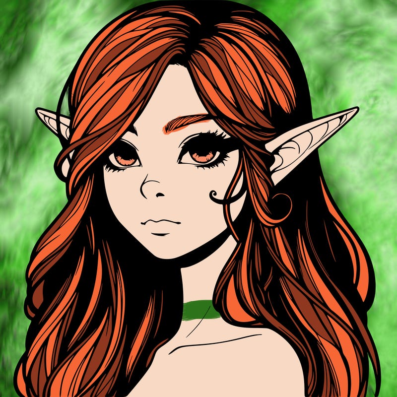 elf girl realistic dark fantasy