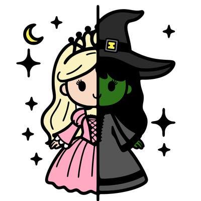 split princess and witch