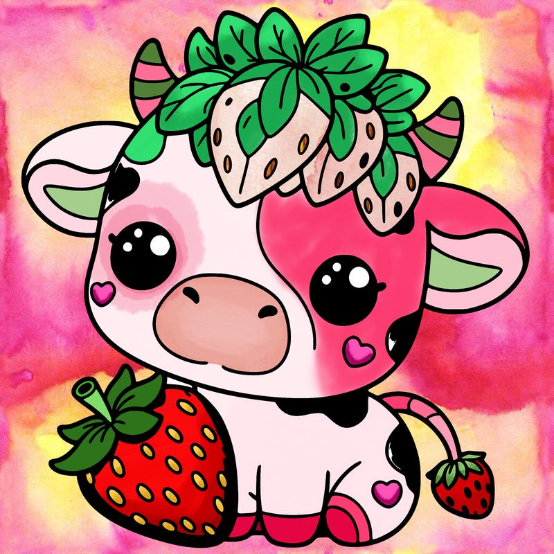 cute strawberry cow