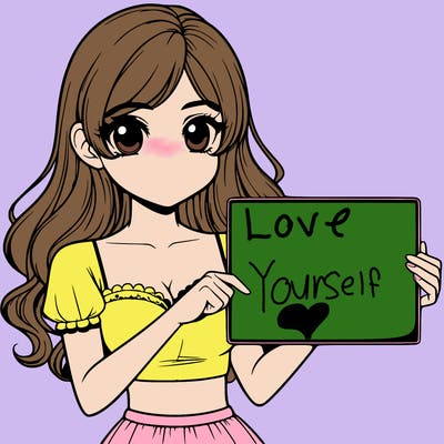 realistic pretty girl holding blank sign