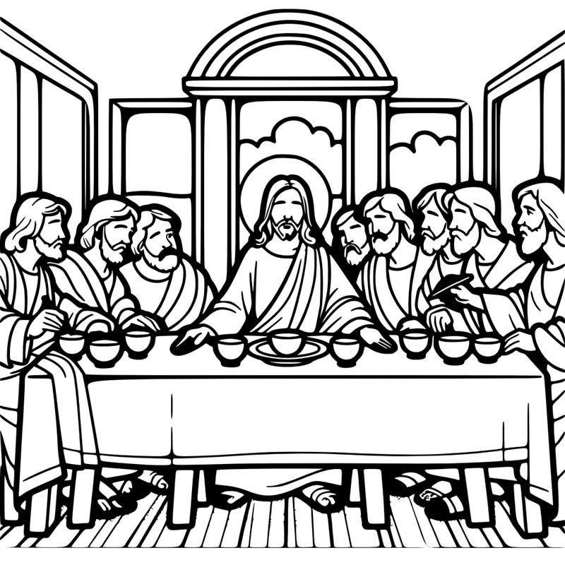jesus shares the last supper with twelve apostles