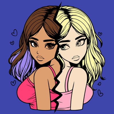 realistic girl split