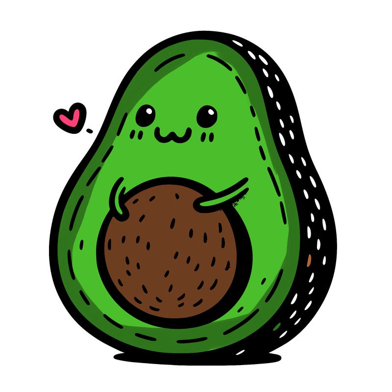 an avocado hugging an avocado