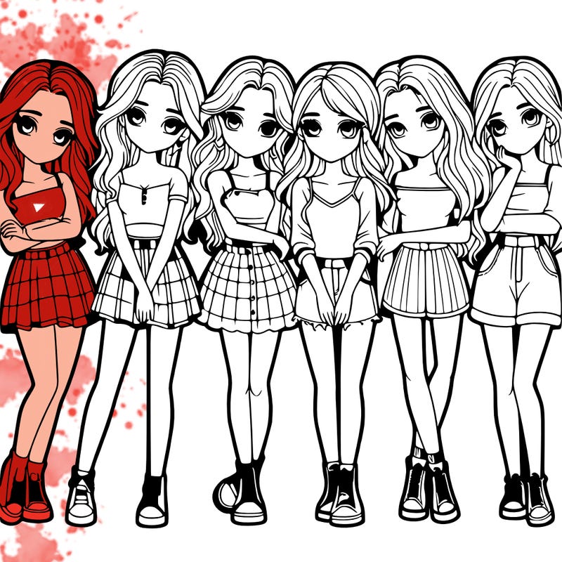 a group of girls realistic