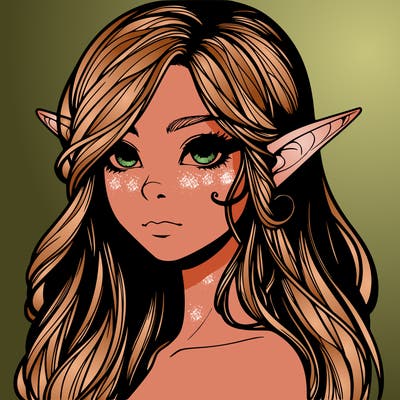 elf girl realistic dark fantasy