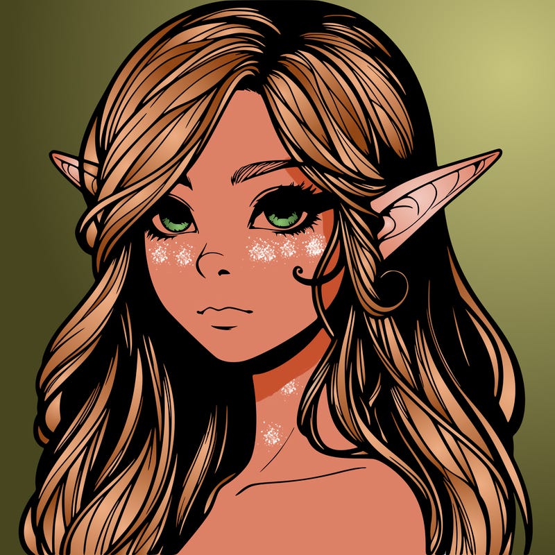 elf girl realistic dark fantasy