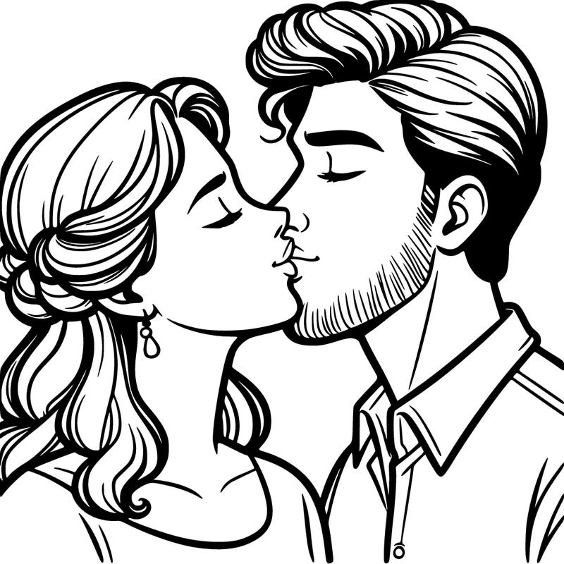 man and woman kissing