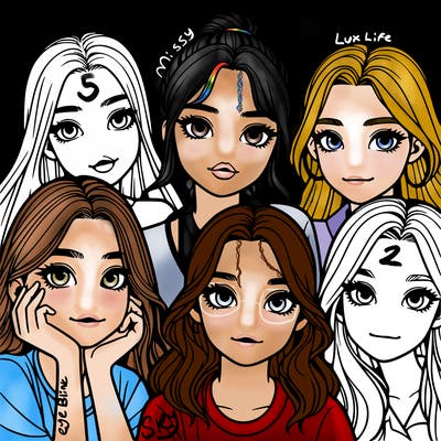 a group of girls realistic