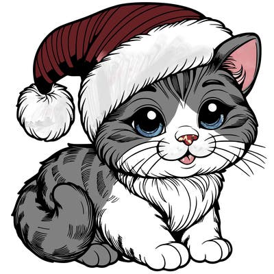 realistic cat christmas