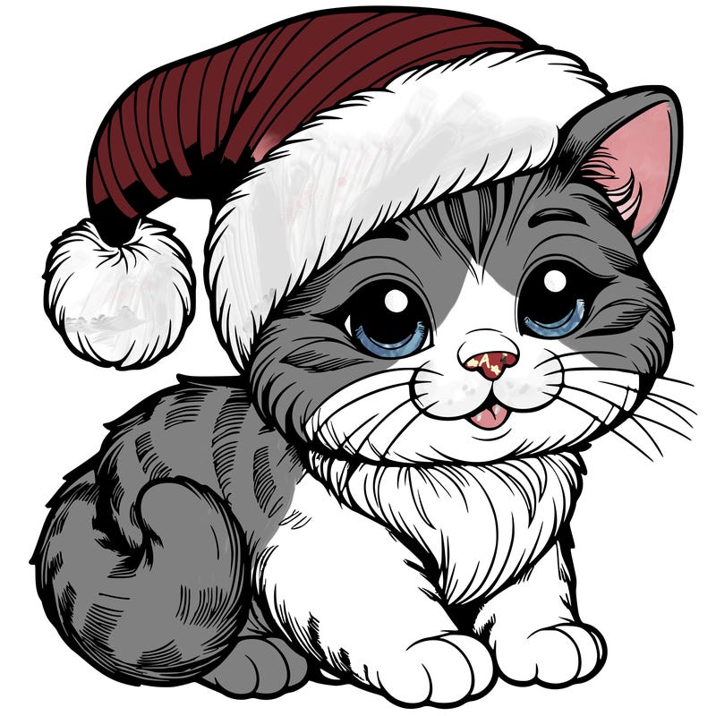 realistic cat christmas