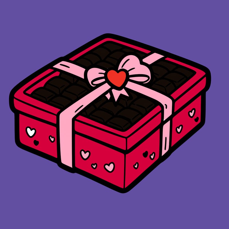 a box of chocolate for valentines day