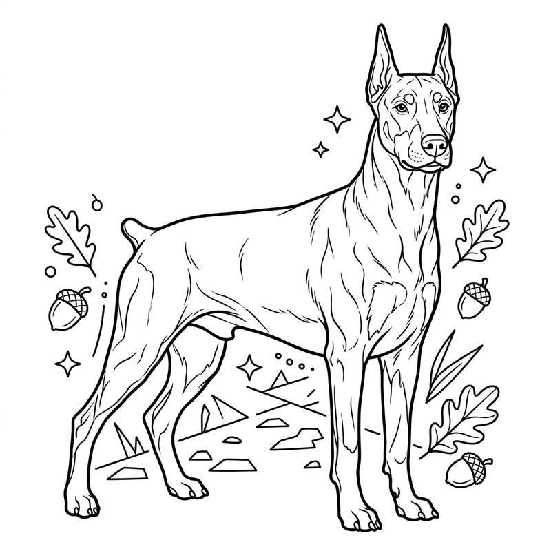 Unleash your creativity with this striking Doberman Pinscher coloring page, capturing the breed's iconic silhouette and noble presence. Perfect for all ages, it invites you to bring this loyal companion to life with your favorite colors.