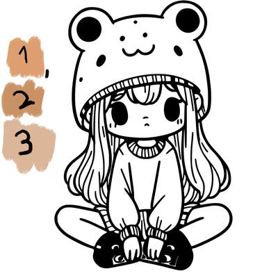 a girl wearing a frog hat and some frog socks