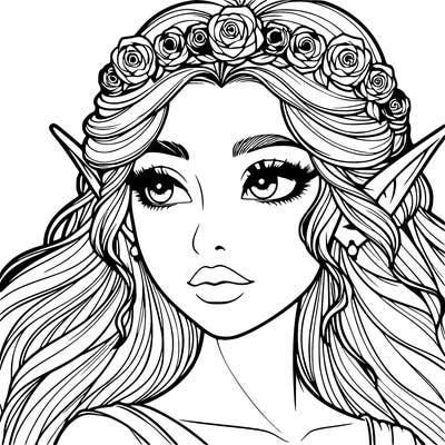 realistic beautiful elf princess