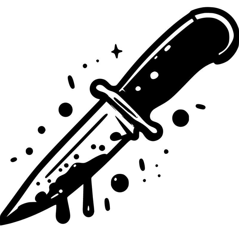 knife with blood on it