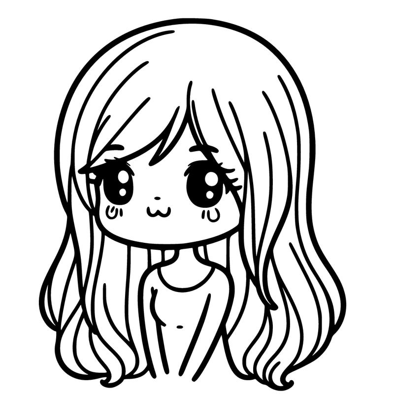 cute girl with long hair