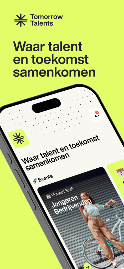 Tomorrow Talents - Tomorrow Talents app home screen showing career events for students and young professionals