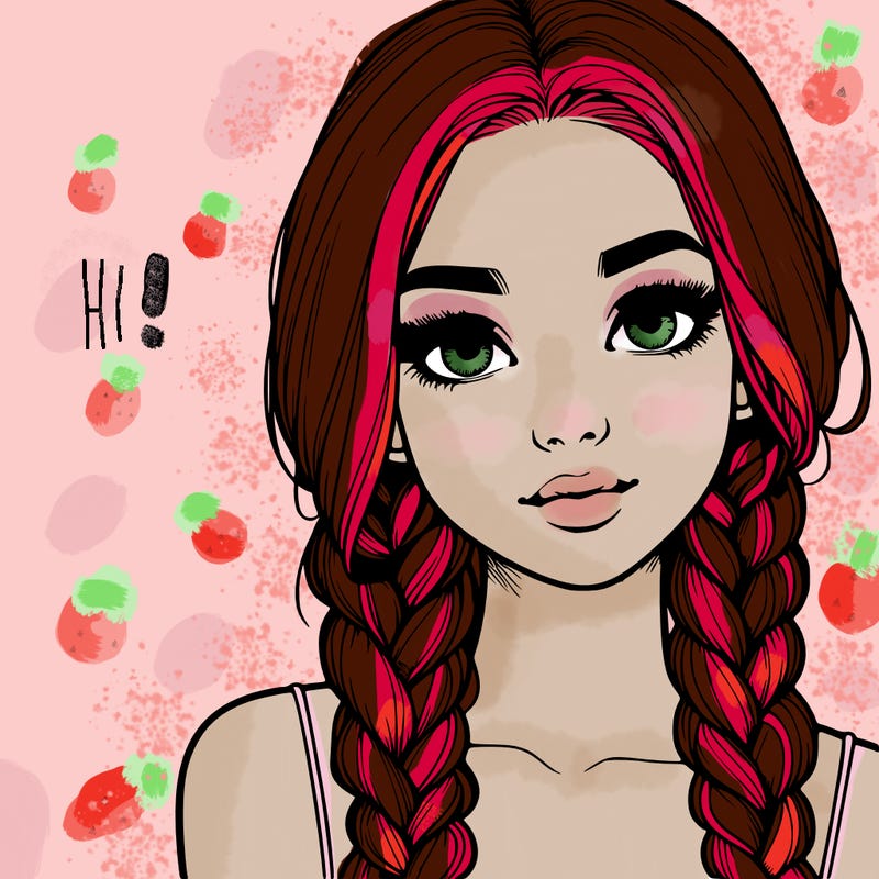 realistic girl with braids