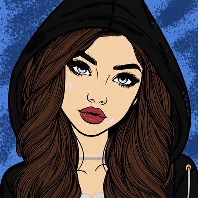 realistic beautiful girl with a hood on