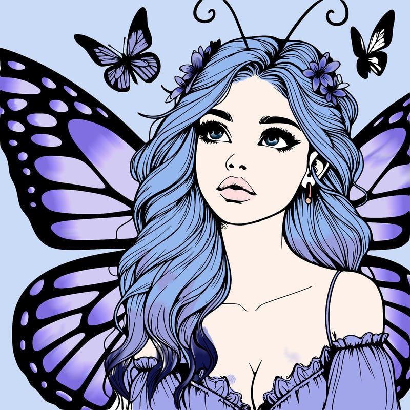 butterfly fairy realistic girl