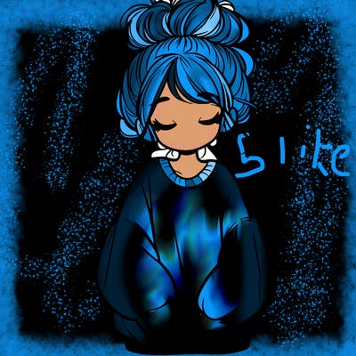 girl with baggy sweatshirt and messy bun