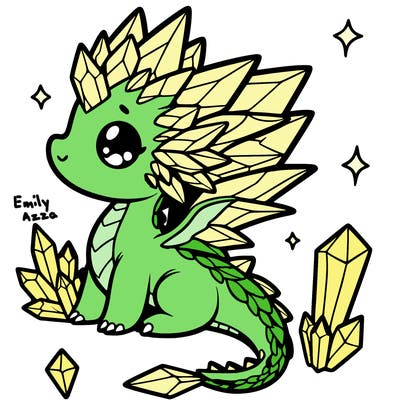 little cute crystal dragon