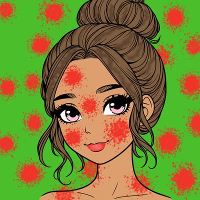 realistic pretty girl with hair in bun