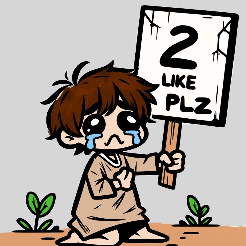 small poor toddler crying with sign that says 2 like plz