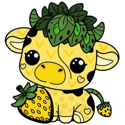 cute strawberry cow