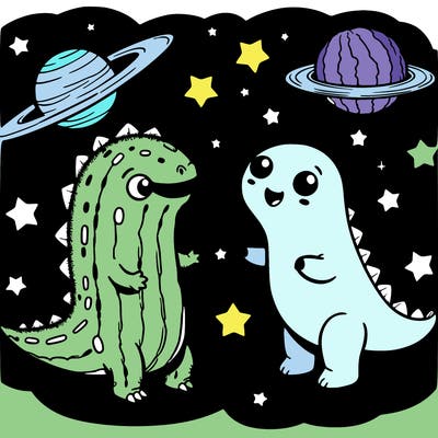 pickle and derp the dinosaurs in space