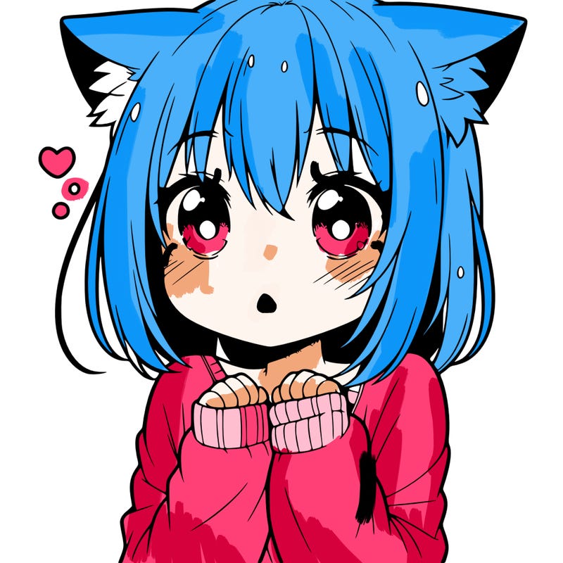 shy anime catgirl
