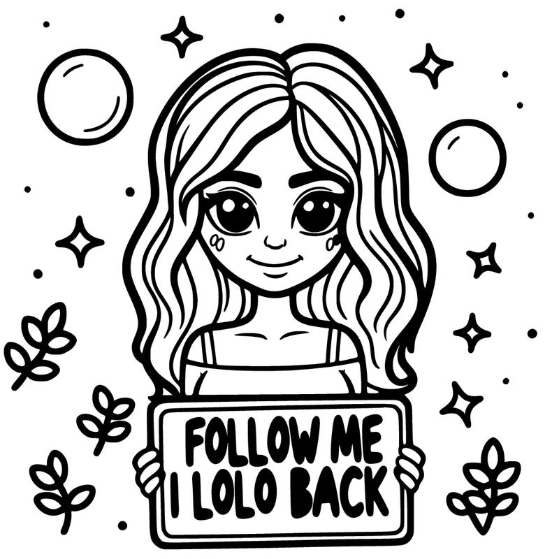 woman with a sign that says follow me i follow back