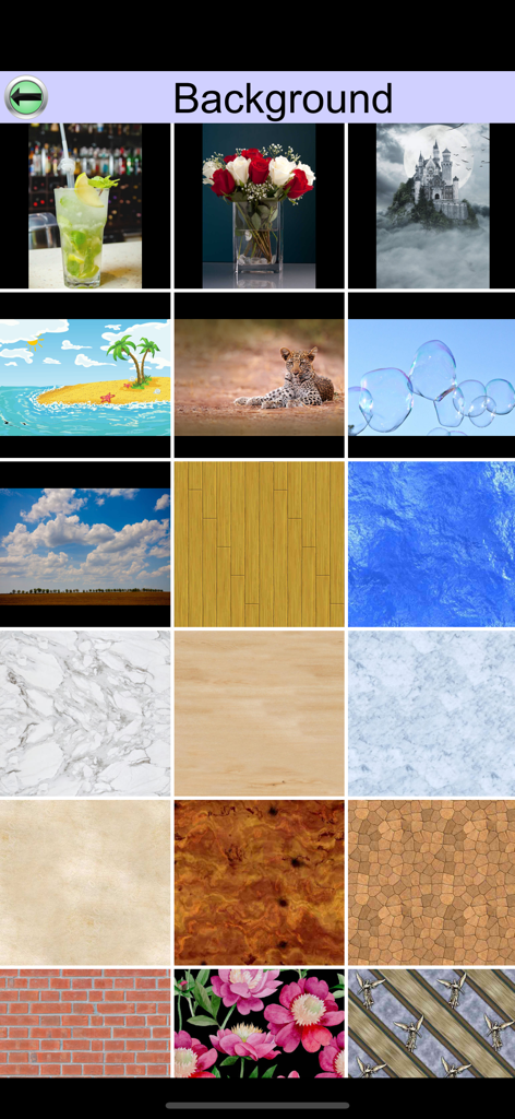 Codeword Unlimited + - A grid of various image and texture backgrounds for game customization