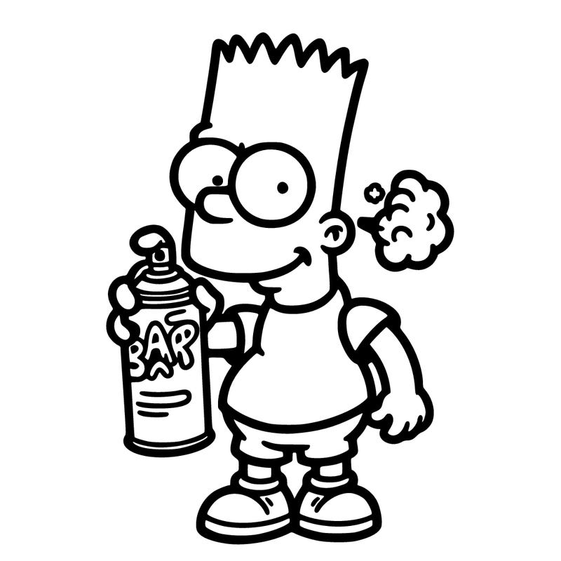bart with a spray can