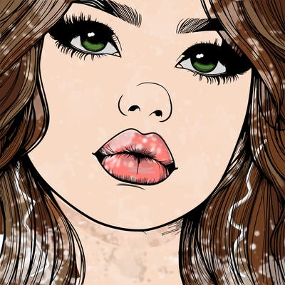 really realistic girl with lips
