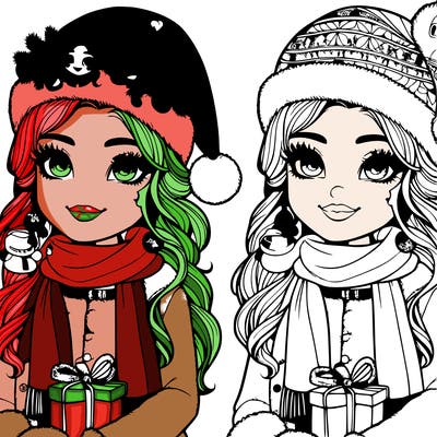 christmas girl realistic