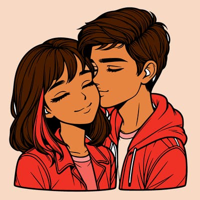 realistic girl and boy  love