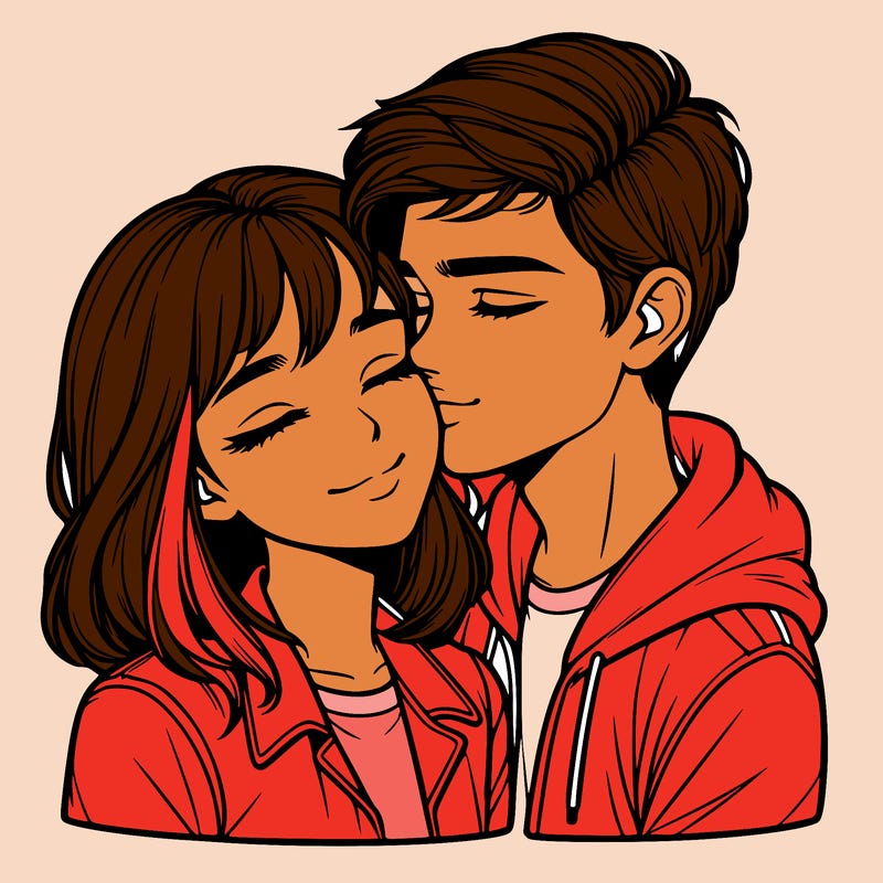 realistic girl and boy  love