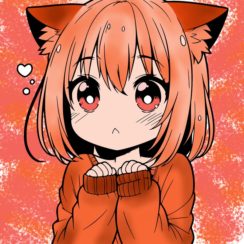 shy anime catgirl