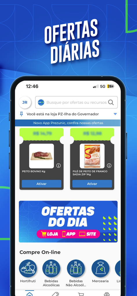Prezunic - Prezunic mobile app interface showing daily grocery offers and product categories