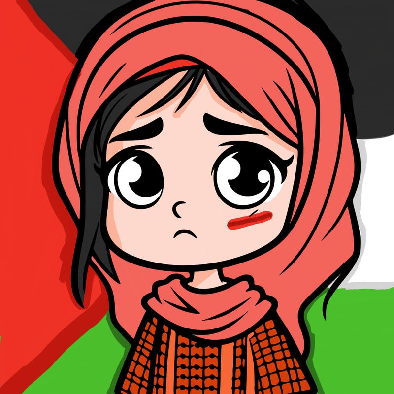 sad palestinian girl