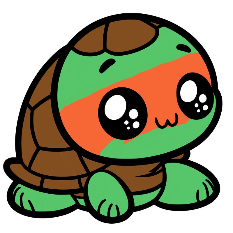 cute little animated turtle