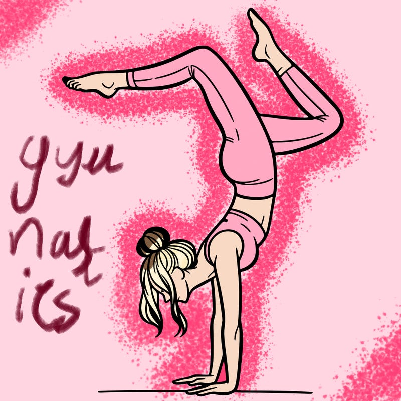 a woman doing a handstand