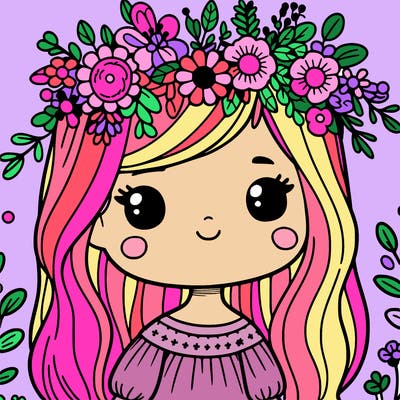 girl with flowers crown