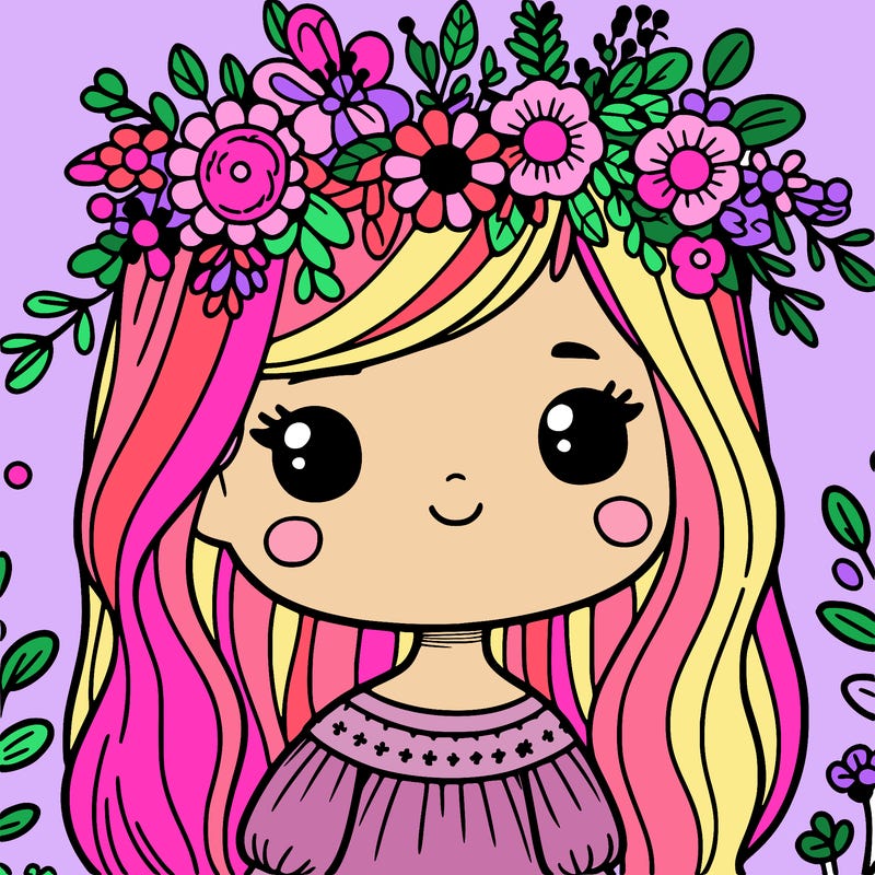 girl with flowers crown
