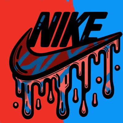 dripping nike logo