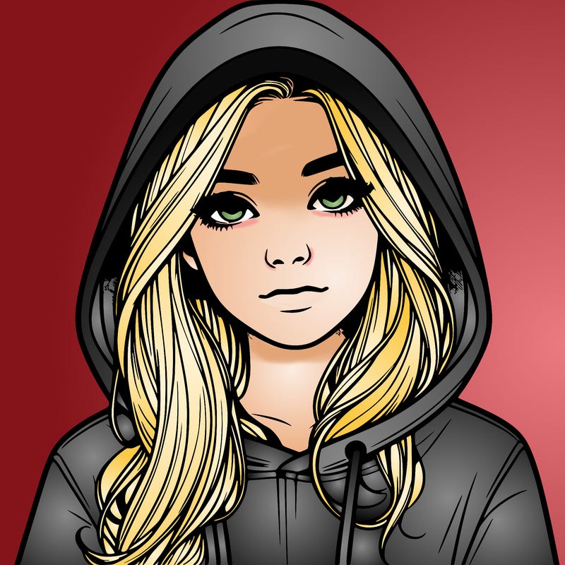 realistic girl with a hoodie