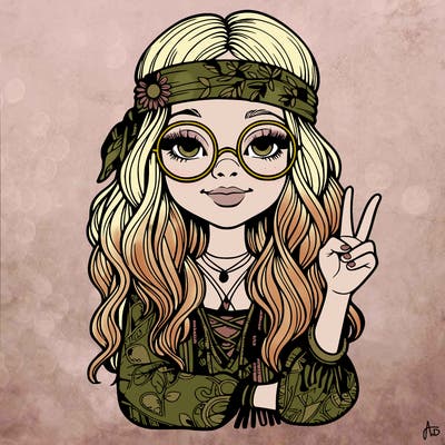 hippie girl realistic